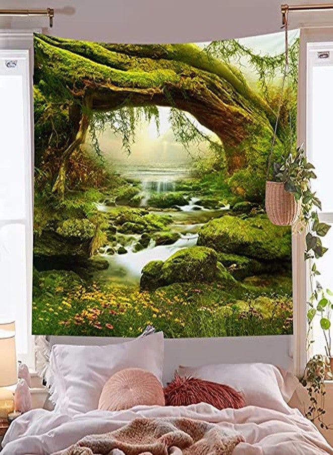 Llamazing Forest Landscape Home Decor - Living Room & Bedroom Magic Tapestry (Sunlight&Creek, 60''L51''W) - Image 4